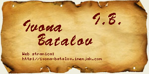 Ivona Batalov vizit kartica